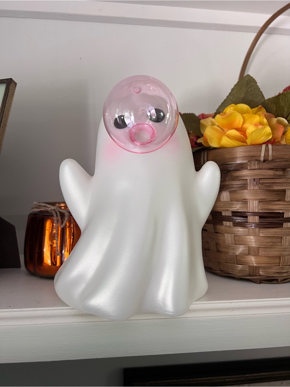 Ghost Halloween Blow Mold Pink Bubble Gum